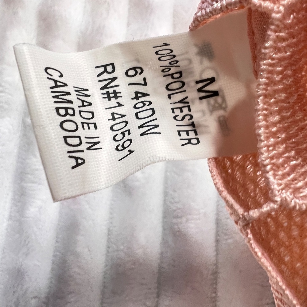 #A151  CQ by CQ  Peach  Laser-Cut  Mesh Duster Vintage NEW NO TAG  M - Picture 10 of 11